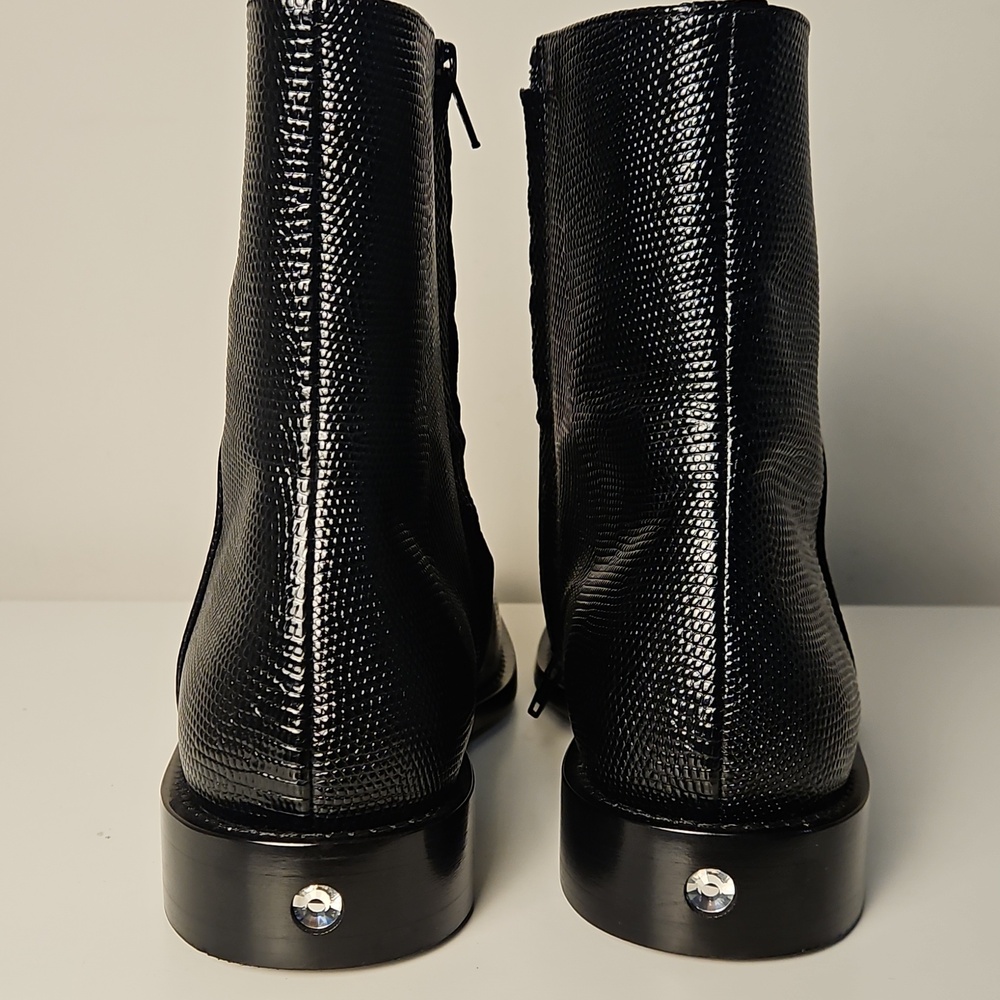 Mens Balenciaga Chrystal Bootie L20 Lizard Effect Black Calfskin Designer Shoes - Picture 8 of 16